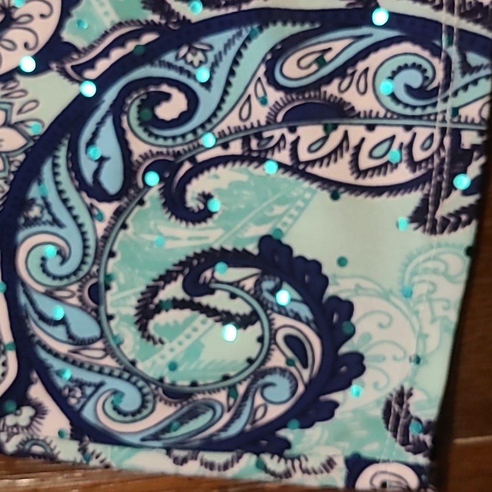 Emily Daniels Embellished Paisley Print Blouse - Mint Green And Navy - Large - Picture 10 of 10